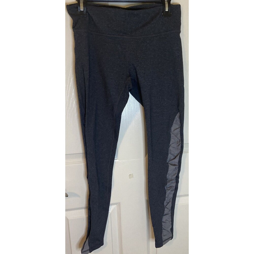 Ellie Workout Leggings Ruched Side Detail Full Length, Gray, Light Gray, Size L